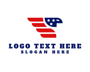 America - American Flag Patriot Eagle logo design