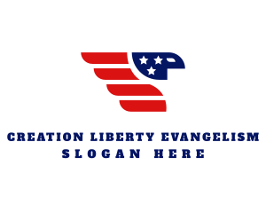 American Flag Patriot Eagle logo design