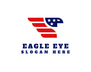 American Flag Patriot Eagle logo design