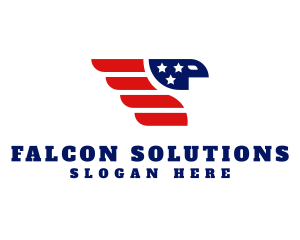 American Flag Patriot Eagle logo design