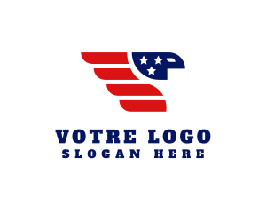 Bird - American Flag Patriot Eagle logo design