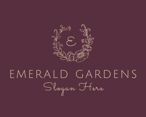 Wedding Flower Wreath logo design