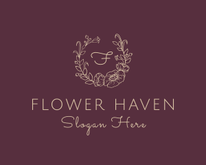 Wedding Flower Wreath logo design