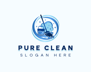 Mop Cleaning Tools logo design