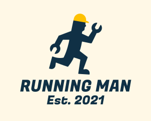 Wrench Construction Man logo design