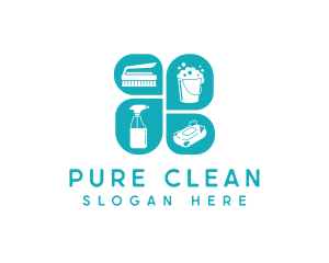 Housekeeping Cleaning Tools logo design