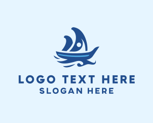 Boat Racing - Travel Sailor Boat logo design