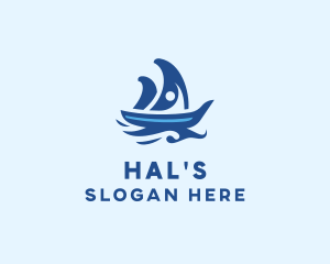 Water Sports - Travel Sailor Boat logo design