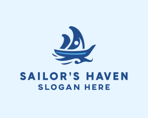 Travel Sailor Boat  logo design