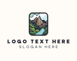 Tourism - Mountain River Valley logo design