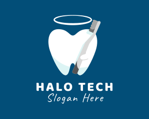 Toothbrush Angel Halo logo design