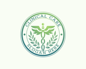 Clinic Hospital Caduceus logo design