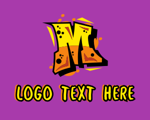 Rapper - Graffiti Letter M logo design