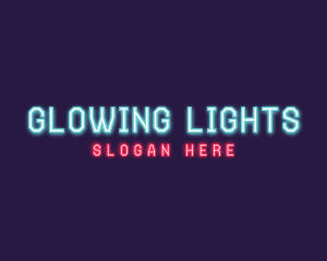 Neon Lights Nightlife logo design