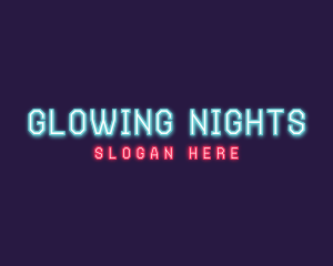 Neon Lights Party logo design