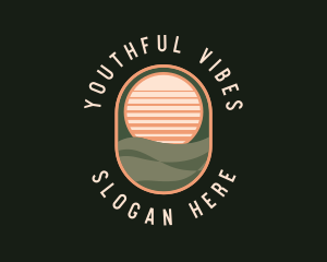 Tropical Sunset Vacation Logo