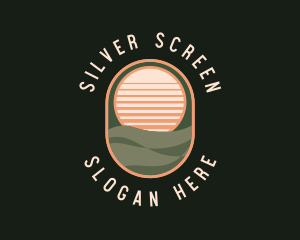 Swim - Tropical Sunset Vacation logo design