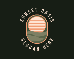 Tropical Sunset Vacation logo design