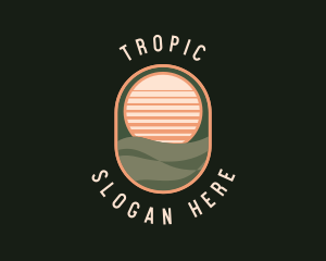 Tropical Sunset Vacation logo design