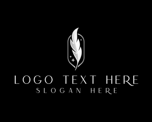 Feather - Writing Quill Pen logo design