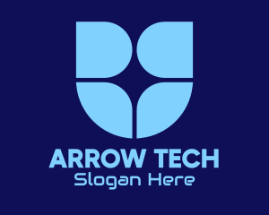 Blue Window Tech Shield logo design