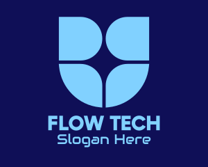 Blue Window Tech Shield logo design