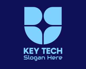 Blue Window Tech Shield logo design