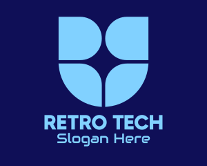 Blue Window Tech Shield logo design