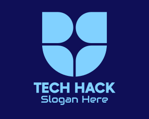 Blue Window Tech Shield logo design