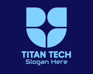 Blue Window Tech Shield logo design