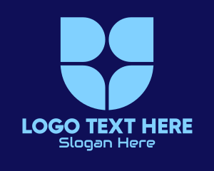 Blue Window Tech Shield Logo