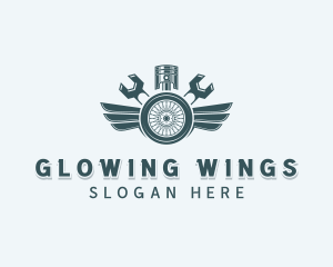 Auto Repair Wings Mechanic logo design