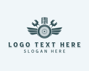 Auto Repair Wings Mechanic Logo