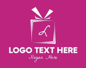 Present - Gift Ribbon Lettermark logo design