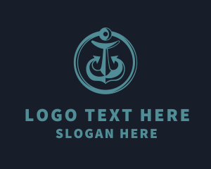 Ship - Anchor Marine Badge logo design