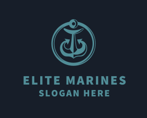 Anchor Marine Badge logo design