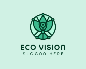 Eco Leaf Vegetarian logo design