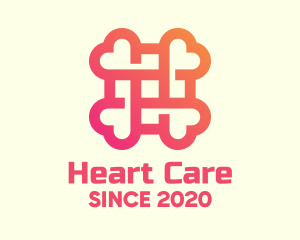 Cardiology - Gradient Medical Cross Heart logo design