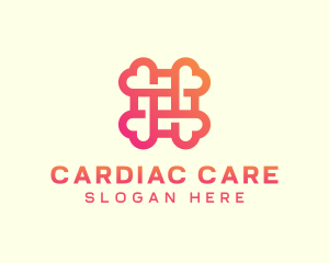 Cardiac - Gradient Medical Cross Heart logo design