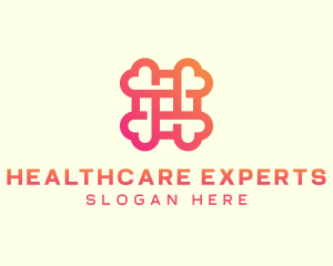 Gradient Medical Cross Heart logo design