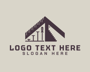 Construction - House Renovation Tools logo design