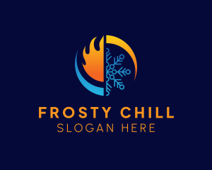 Freezer - Fire Ice Temperature logo design