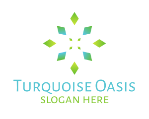 Turquoise - Nature Emerald Flower logo design
