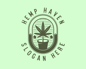 Marijuana Pot Plant logo design