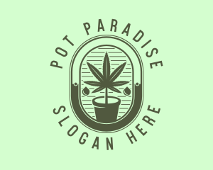 Pot - Marijuana Pot Plant logo design