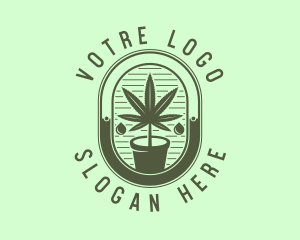 Plant - Marijuana Pot Plant logo design