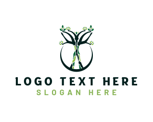 Yoga - Human Tree Nature logo design