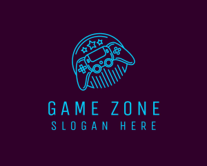 Video Games - Neon Game Controller logo design