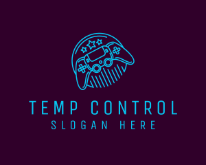 Neon Game Controller logo design