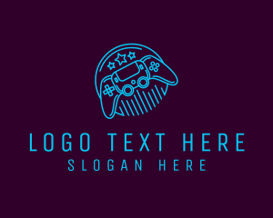 Developer - Neon Game Controller logo design